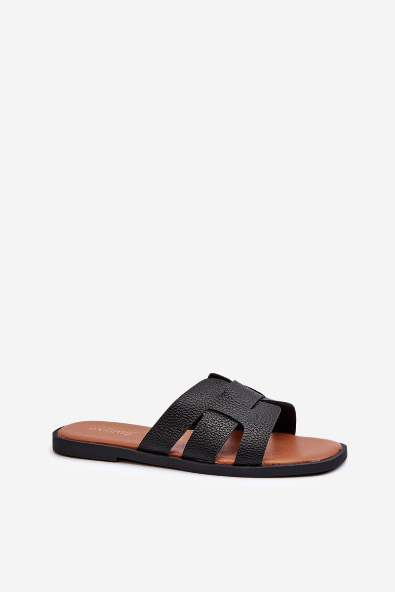 Step In Style Risamay Black Faux Leather Flip Flops - view 2