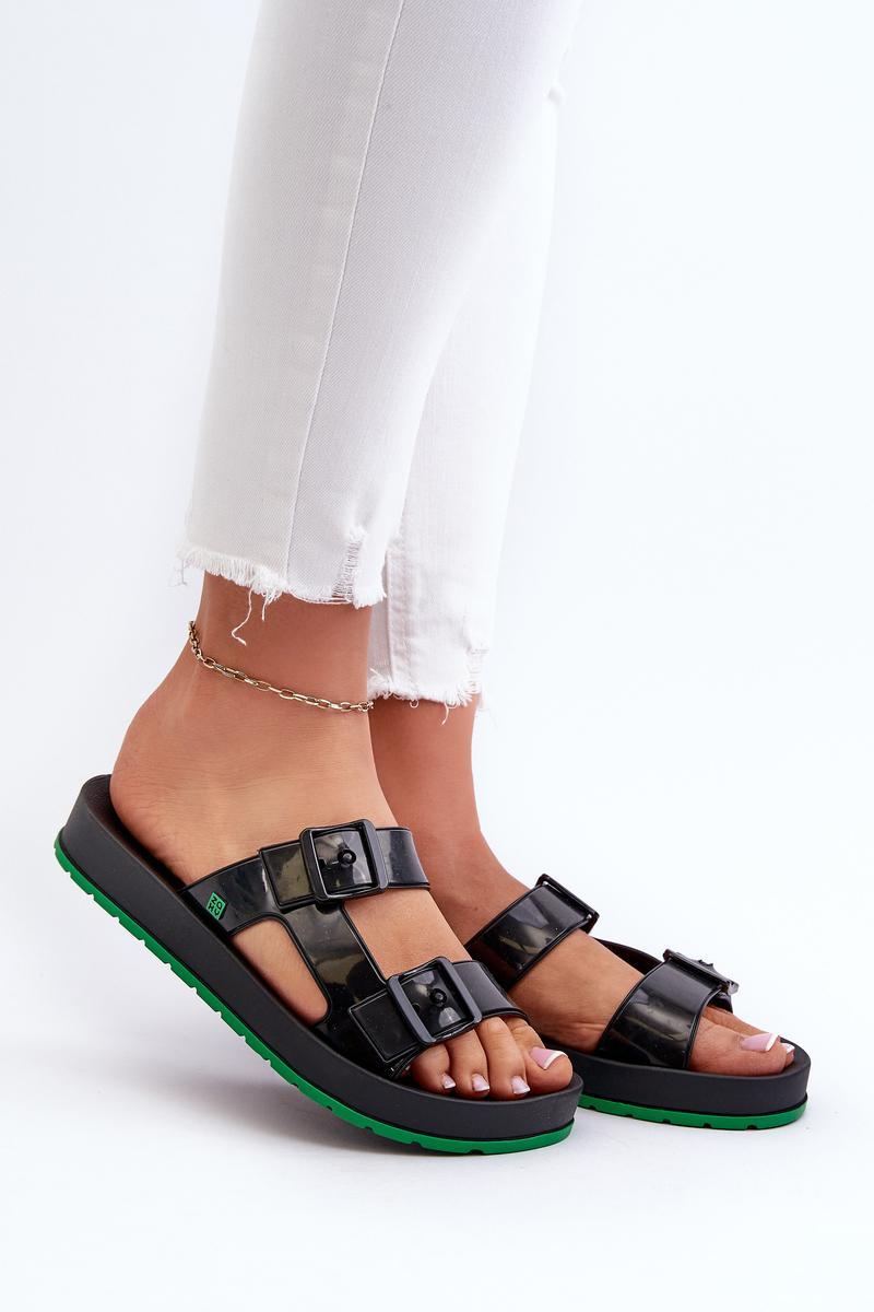 Step In Style Zaxy Black Flip Flops