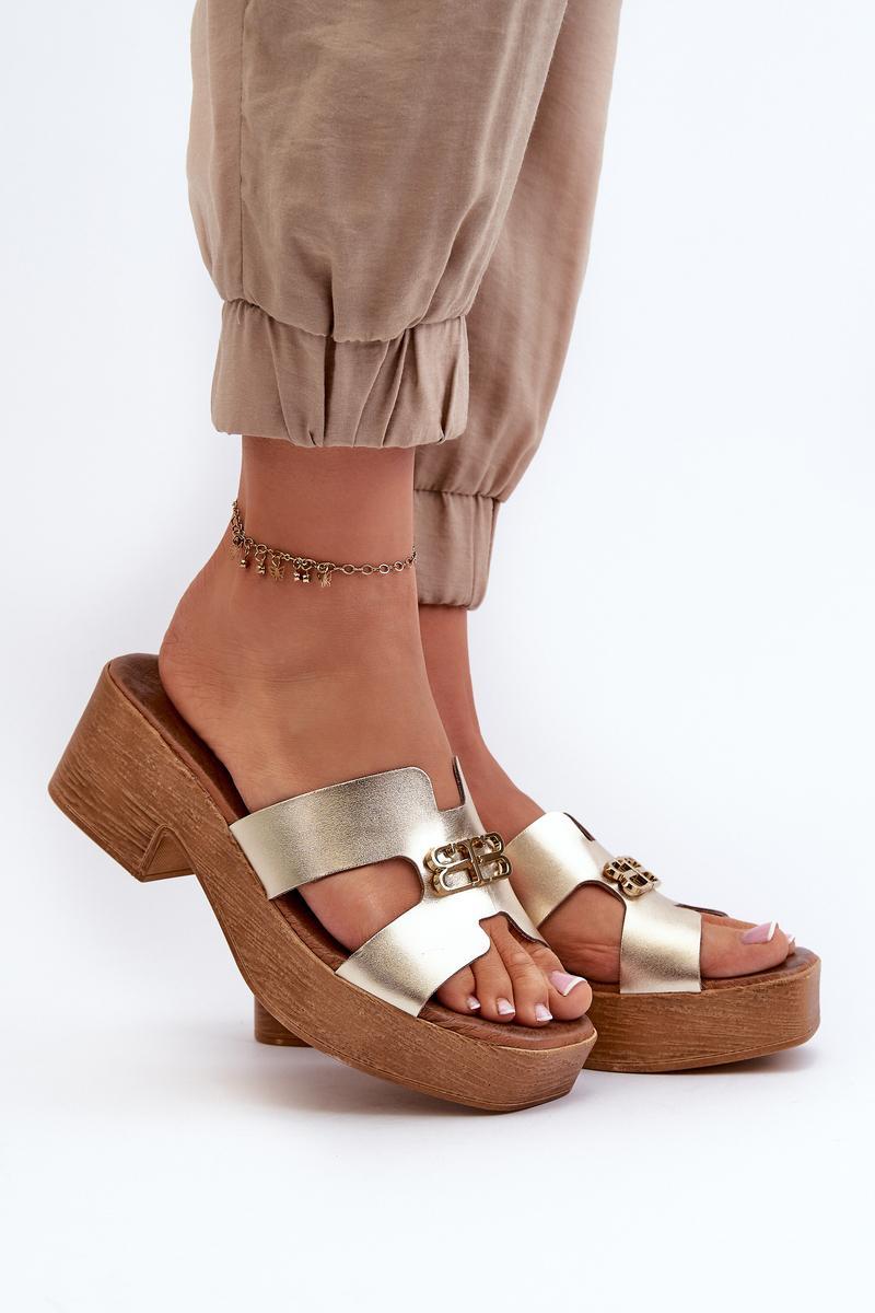 Step In Style Zazoo Gold Flip Flops