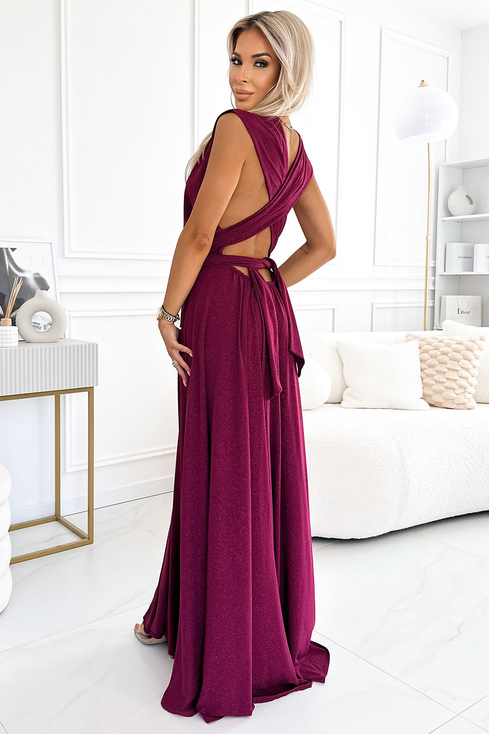 Numoco Glitter Polyester Maxi Dress - view 2