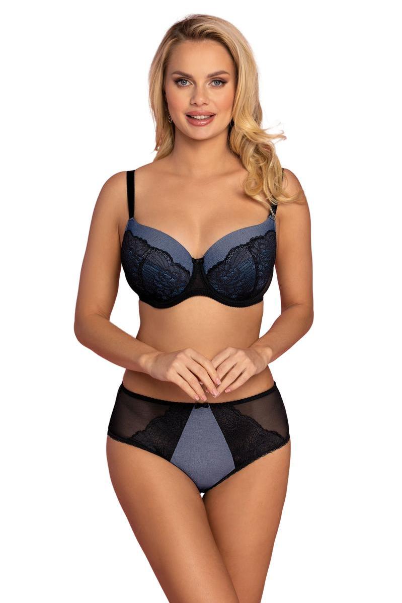 Vena Denim Blue Lace Padded Bra