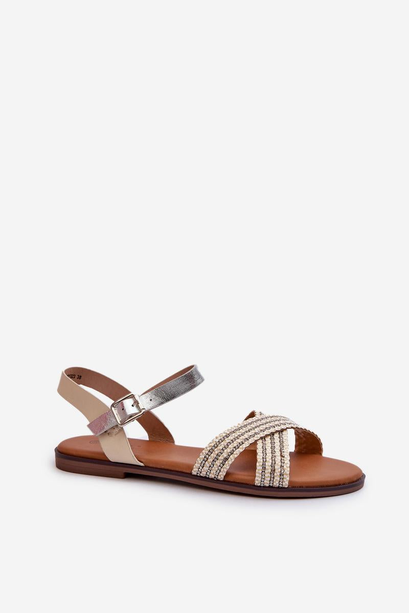 Step In Style Beige Flat Sandals - view 2