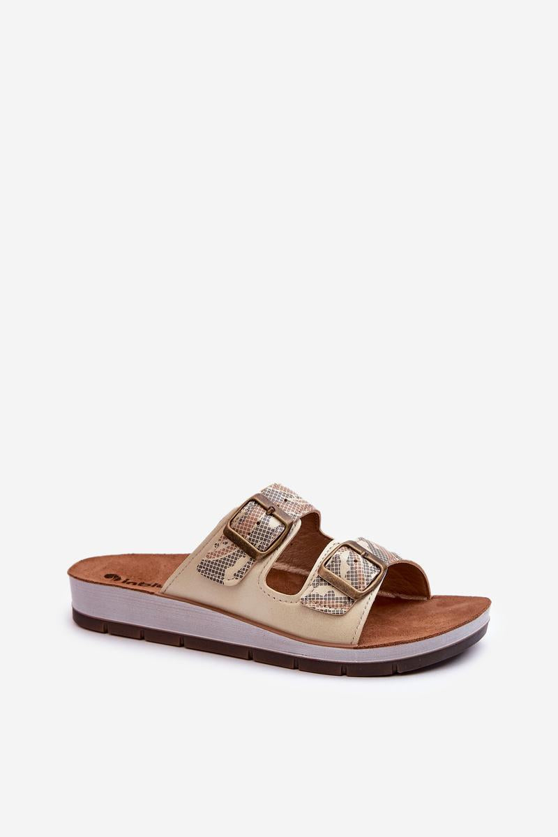 Step In Style Inblu Gold Faux Leather Platform Flip Flops - view 2