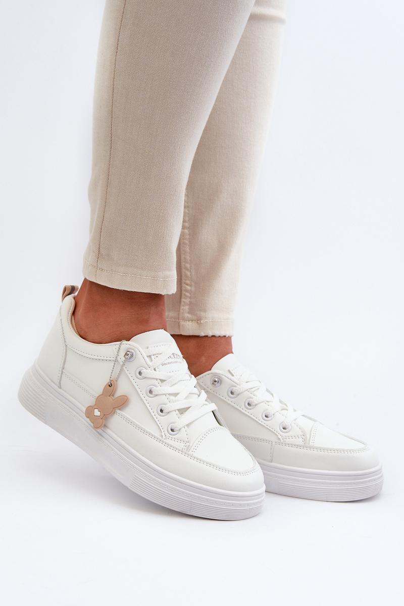 Step In Style Vinceza White Faux Leather Platform Trainers