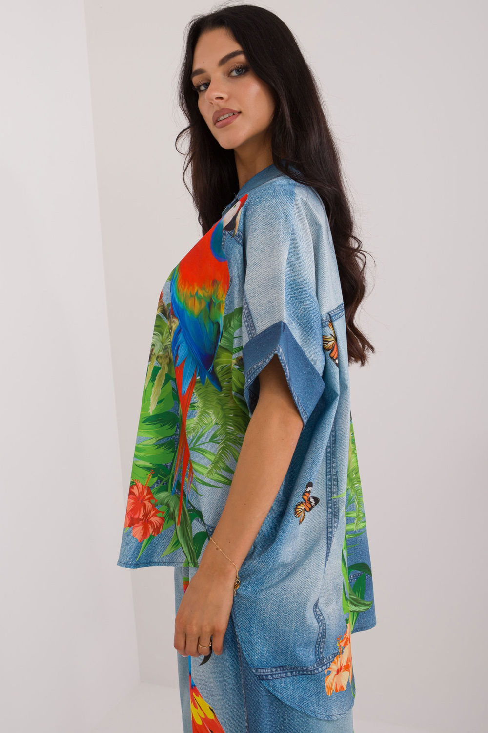 Italy Moda Blue Short Sleeve Top - view 2
