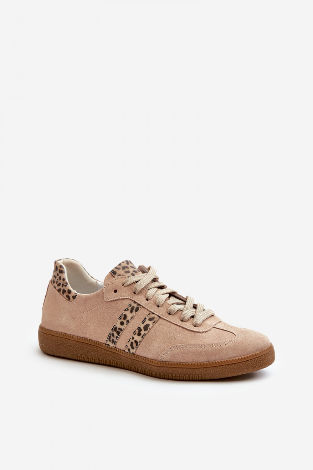 Step In Style Beige Suede Lace Up Trainers - view 2