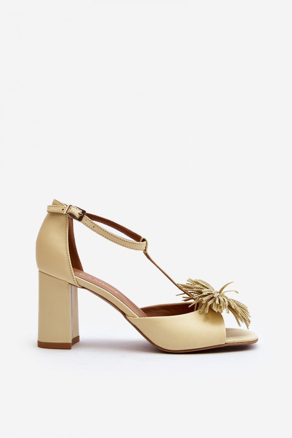 Step In Style Laura Messi Beige Leather Heeled Sandals - view 2