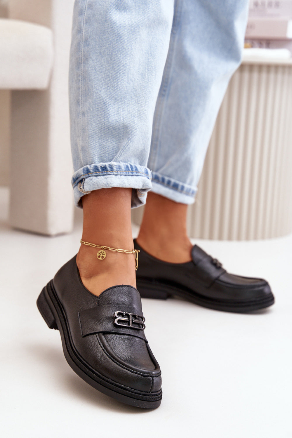 Step In Style Zazoo Black Flat Shoes