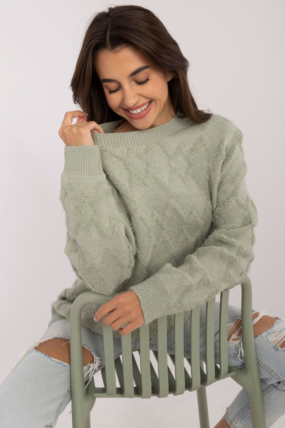 AT Pistachio Knitted Long Sleeve Jumper - view 2