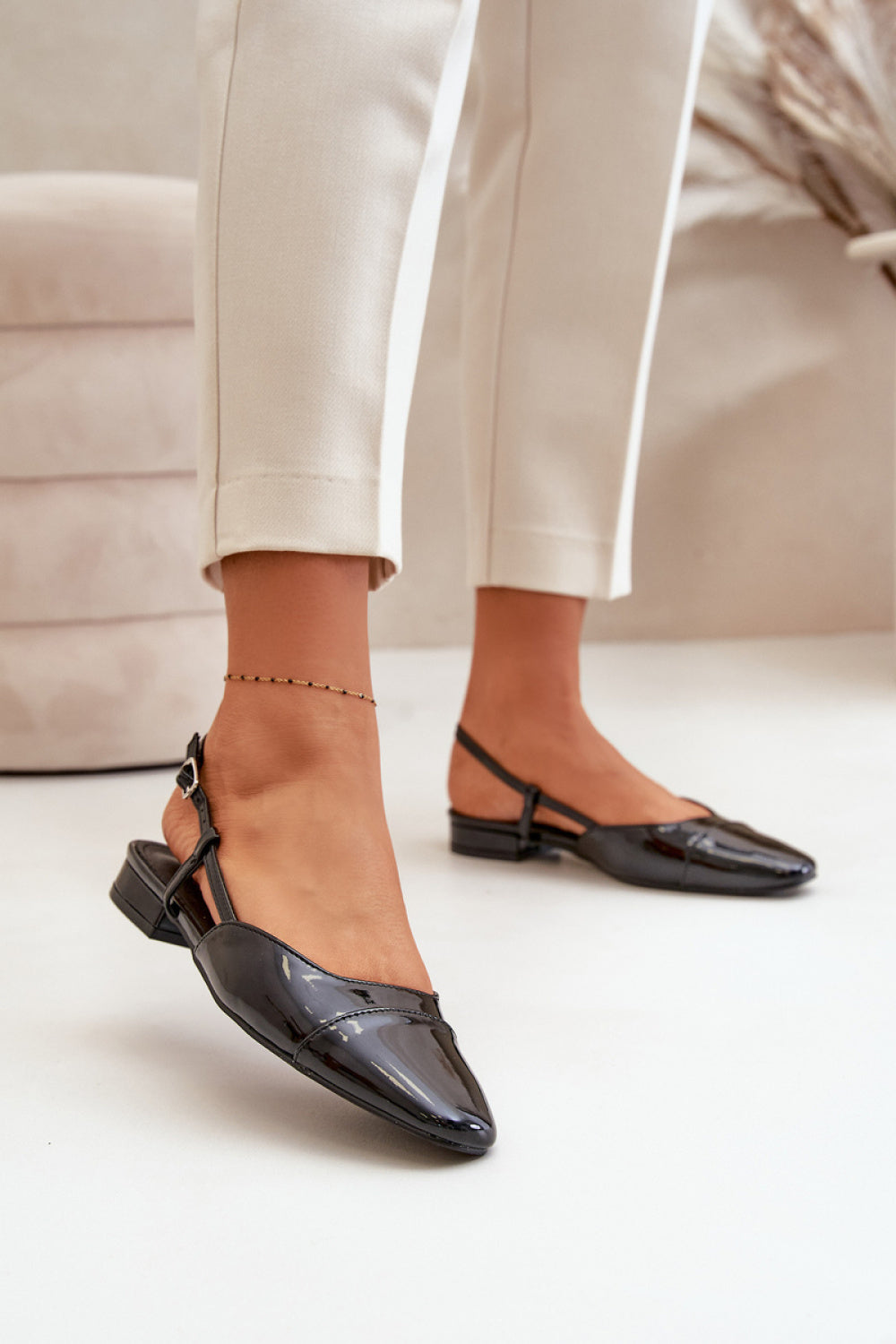 Step In Style Kairael Black Ballet Flats