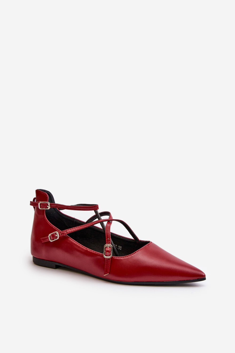 Step In Style Violra Burgundy Faux Leather Flat Ballet Flats - view 2