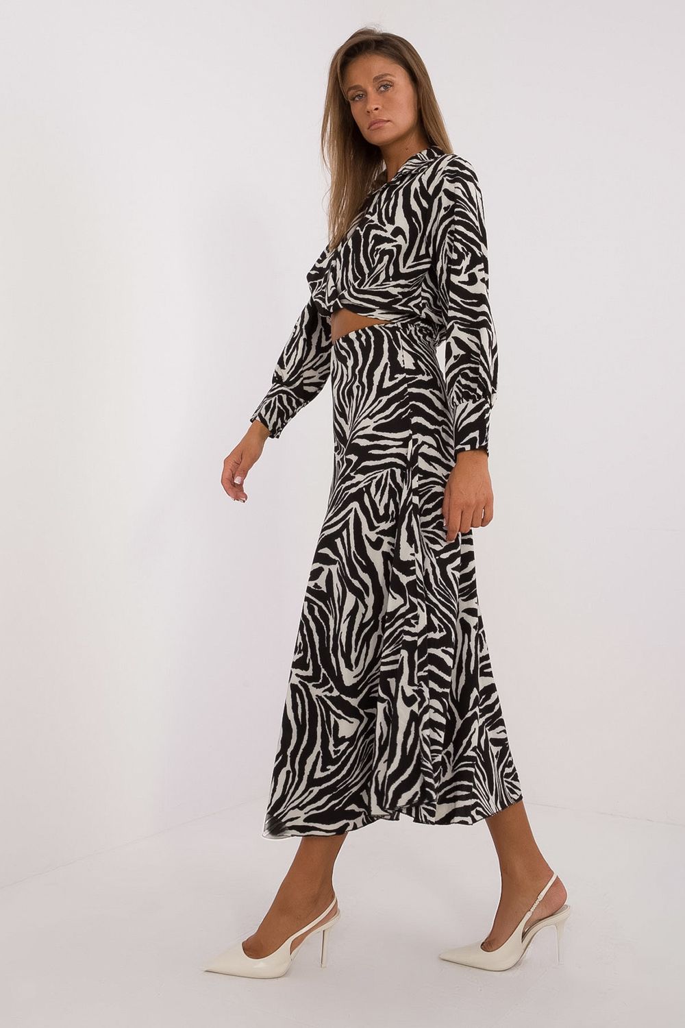 Italy Moda Ecru Wrap Skirt Co-Ord Set - view 2