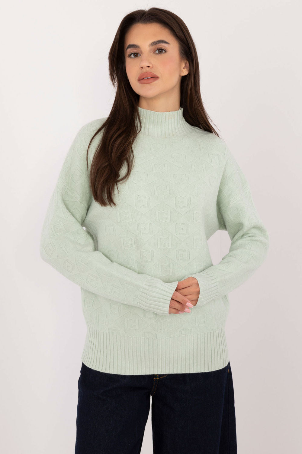 AT Mint Roll Neck Long Sleeve Jumper