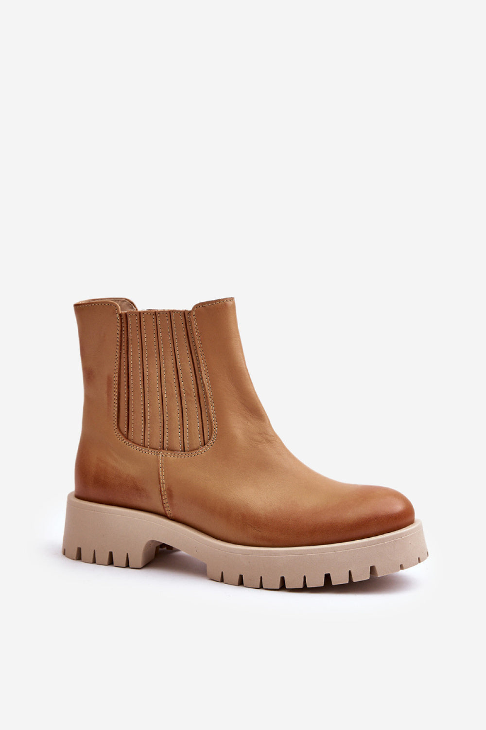 Step In Style Brown Leather Flat Chelsea Boots - view 2