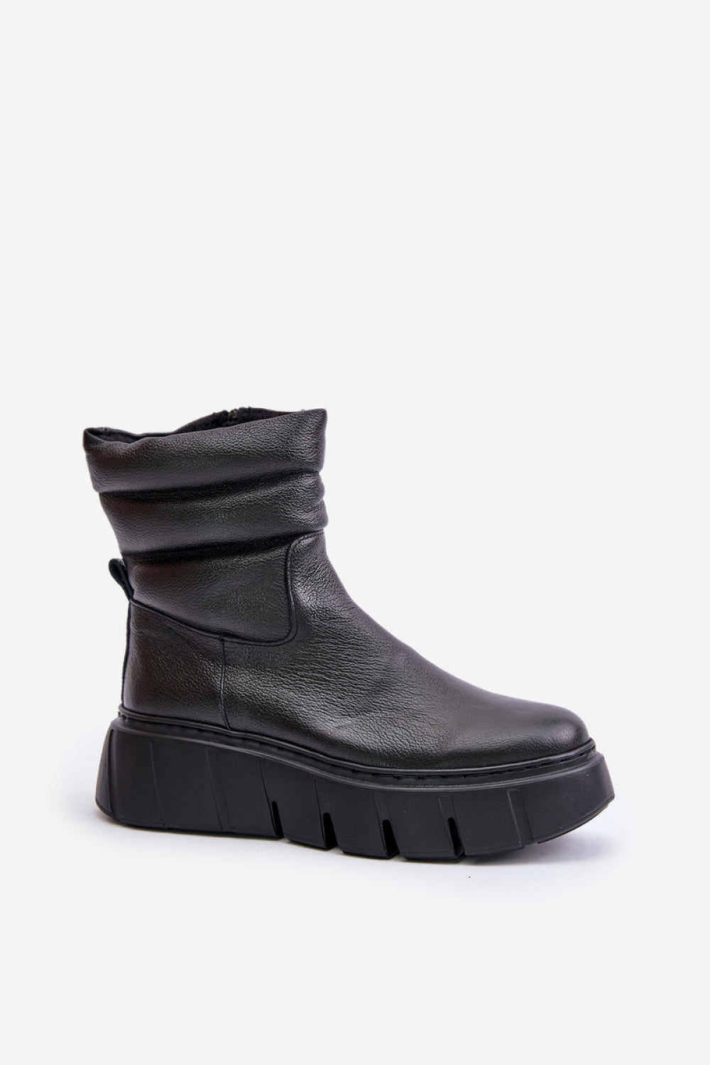 Step In Style Zazoo Black Leather Platform Warm Lined Boots - view 2