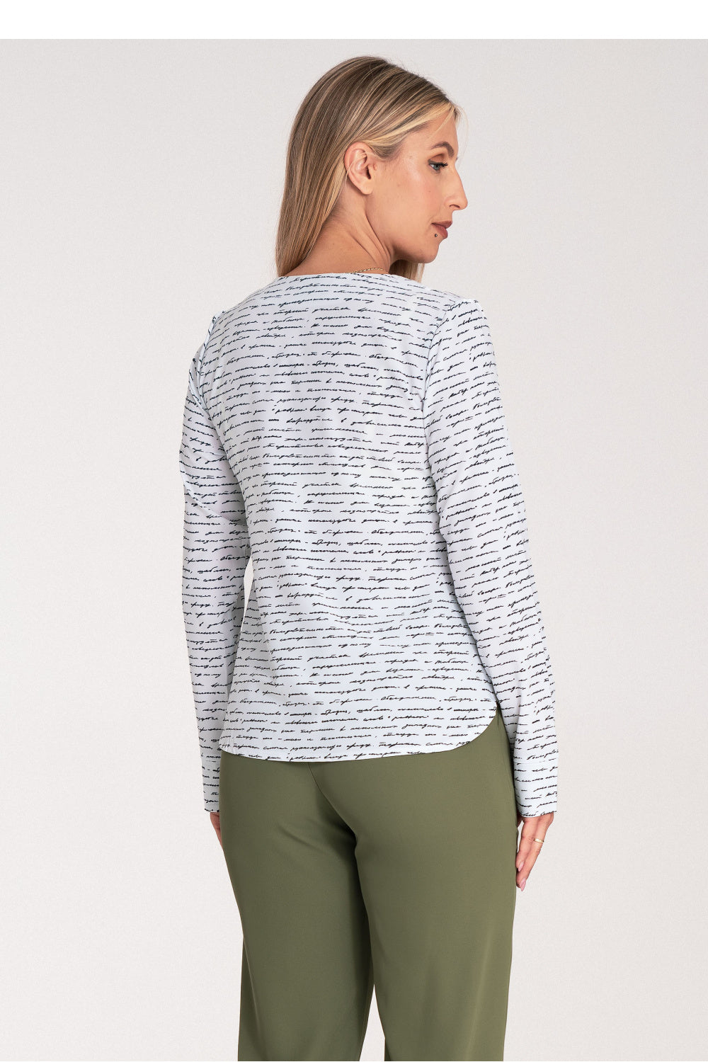 Figl Patterned Bodycon Long Sleeve Top - view 3