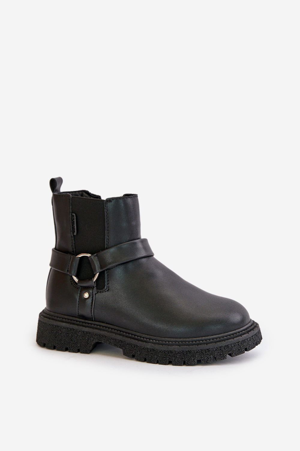 Step In Style Black Faux Leather Warm Lined Jodhpur Boots - view 2