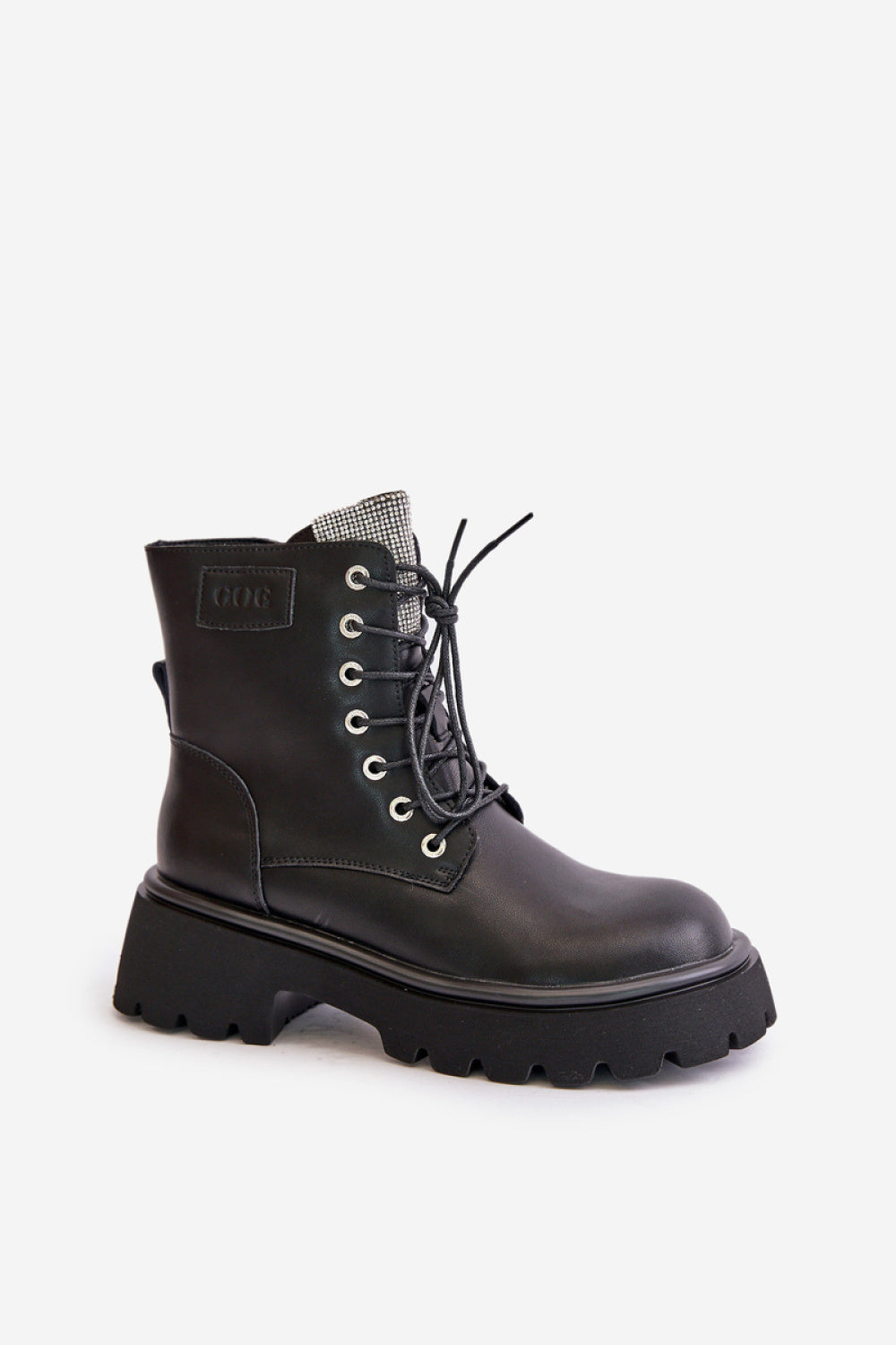 Step In Style Goe Black Leather Platform Ankle Boots - view 2