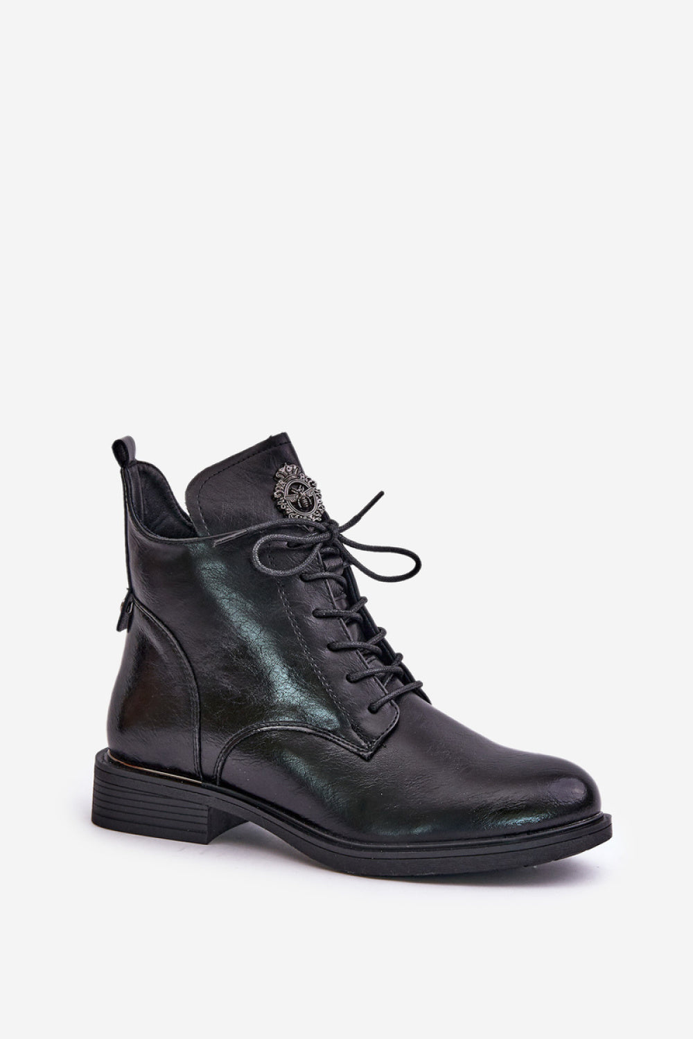 Step In Style Leonise Black Faux Leather Flat Boots - view 2