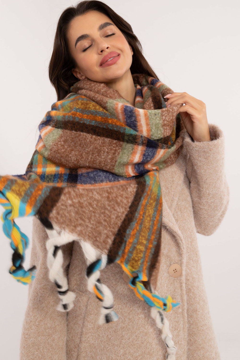 AT Brown Polyester Shawl - view 2