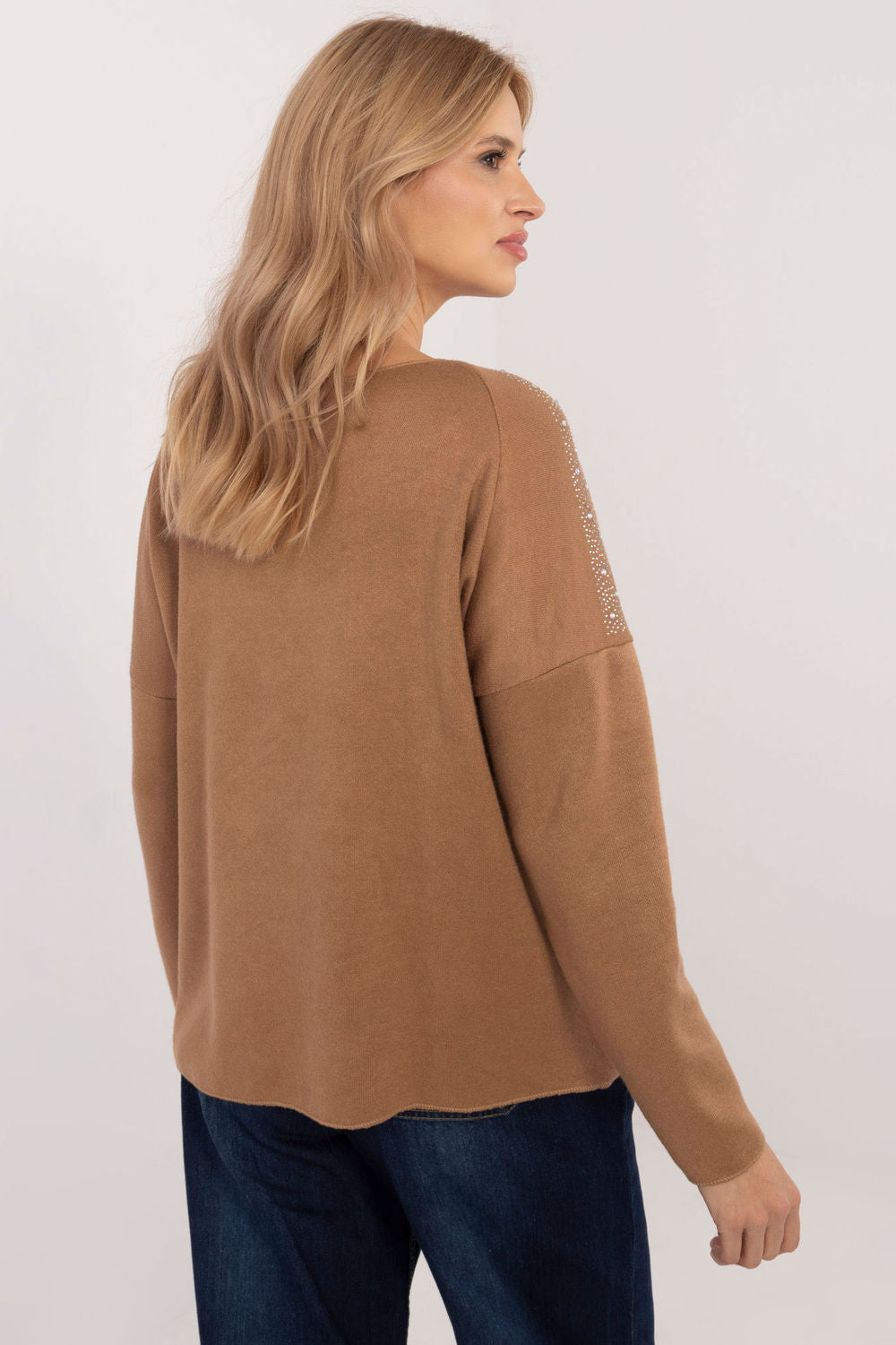 Italy Moda Camel Long Sleeve Jumper - view 3