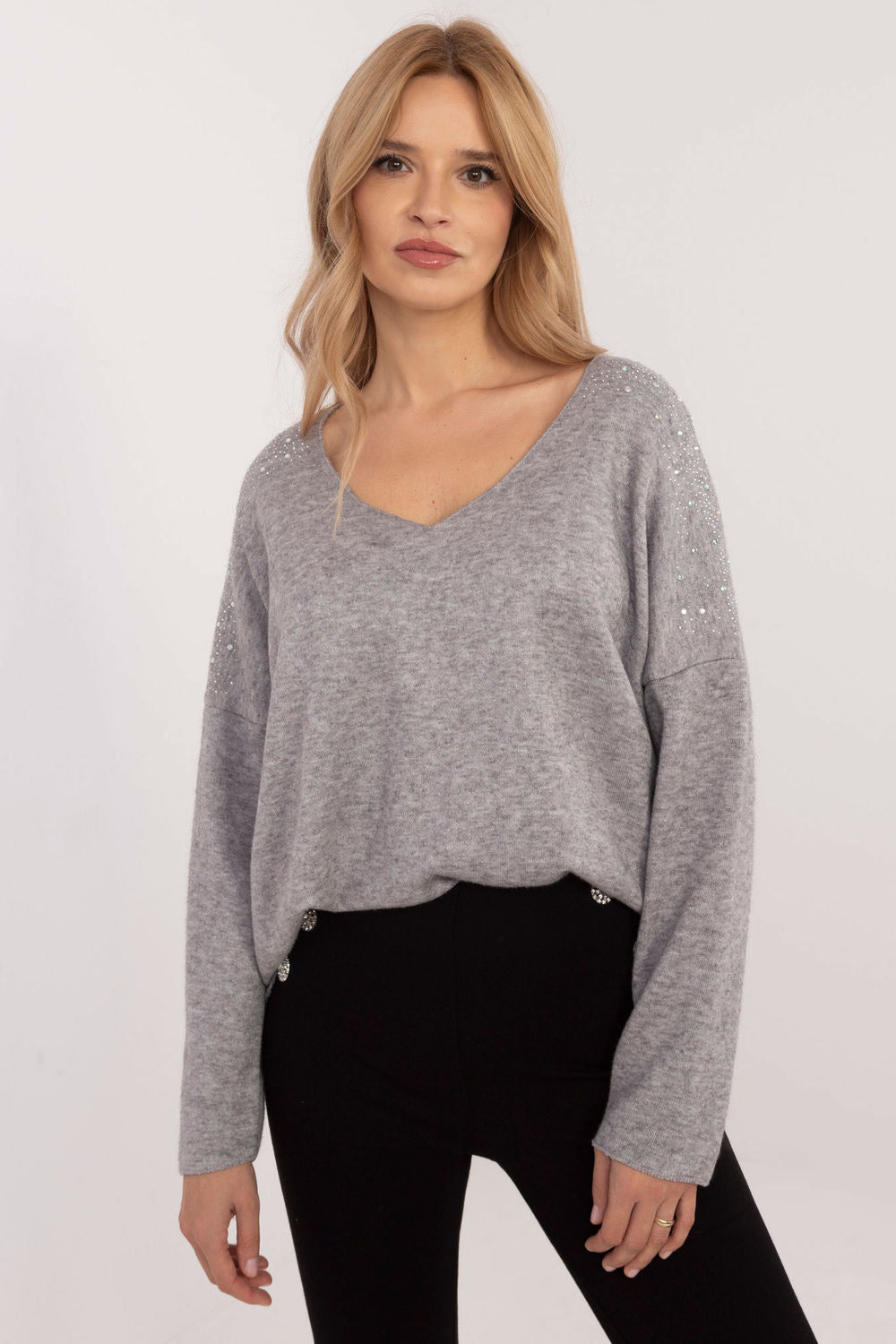 Italy Moda Grey Long Sleeve Jumper