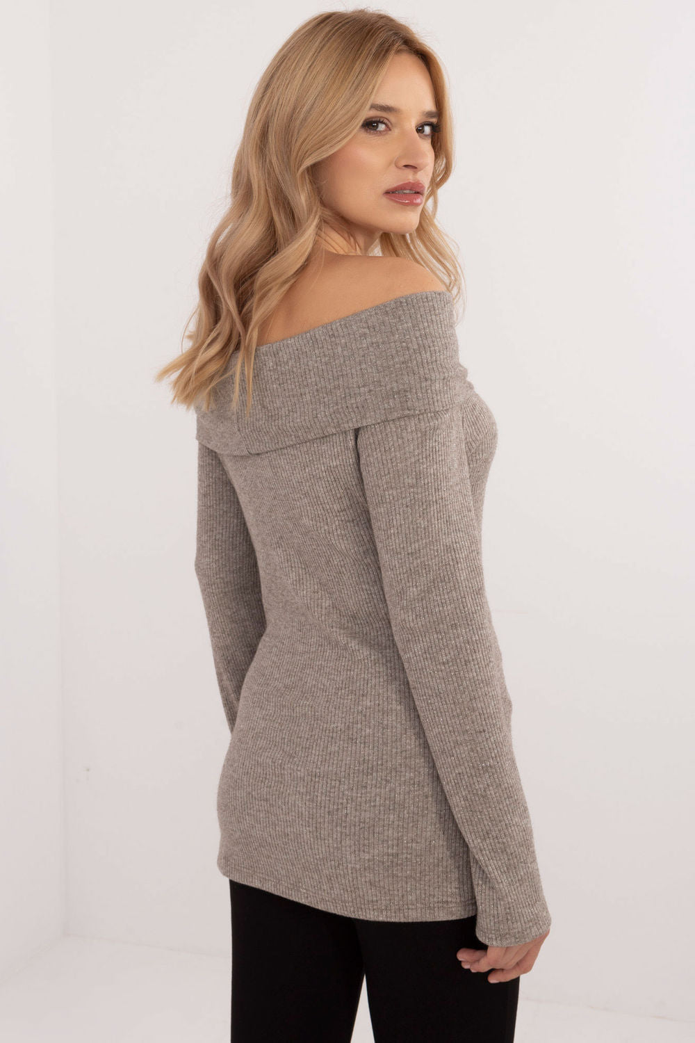 Italy Moda Dark Beige Long Sleeve Jumper - view 3