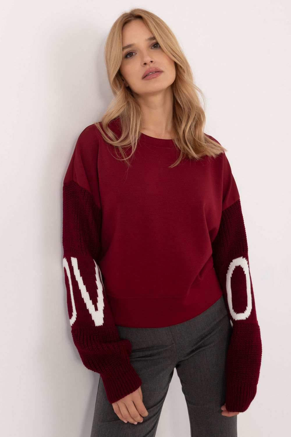 Italy Moda Burgundy Sweatshirt