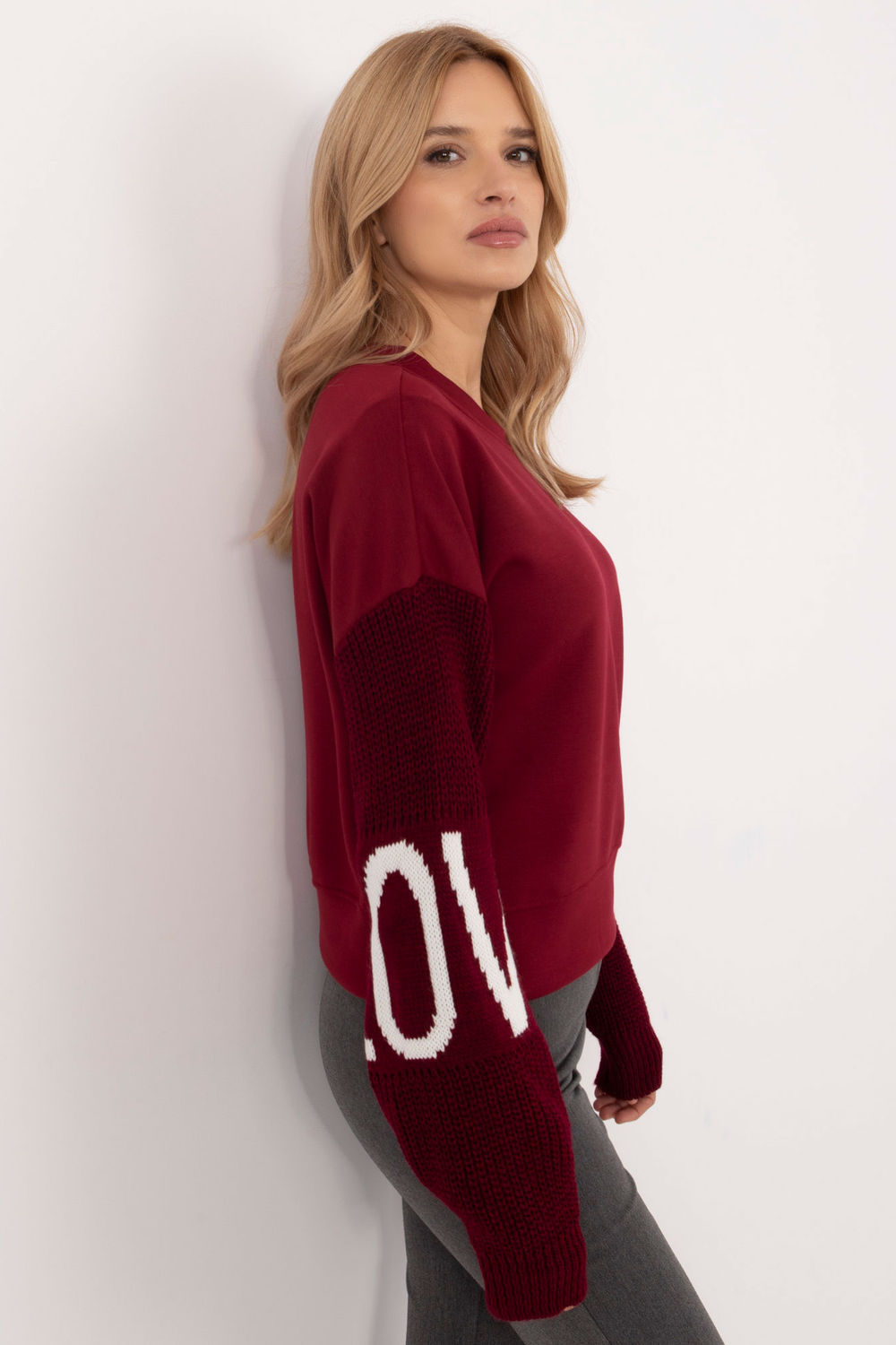 Italy Moda Burgundy Sweatshirt - view 2
