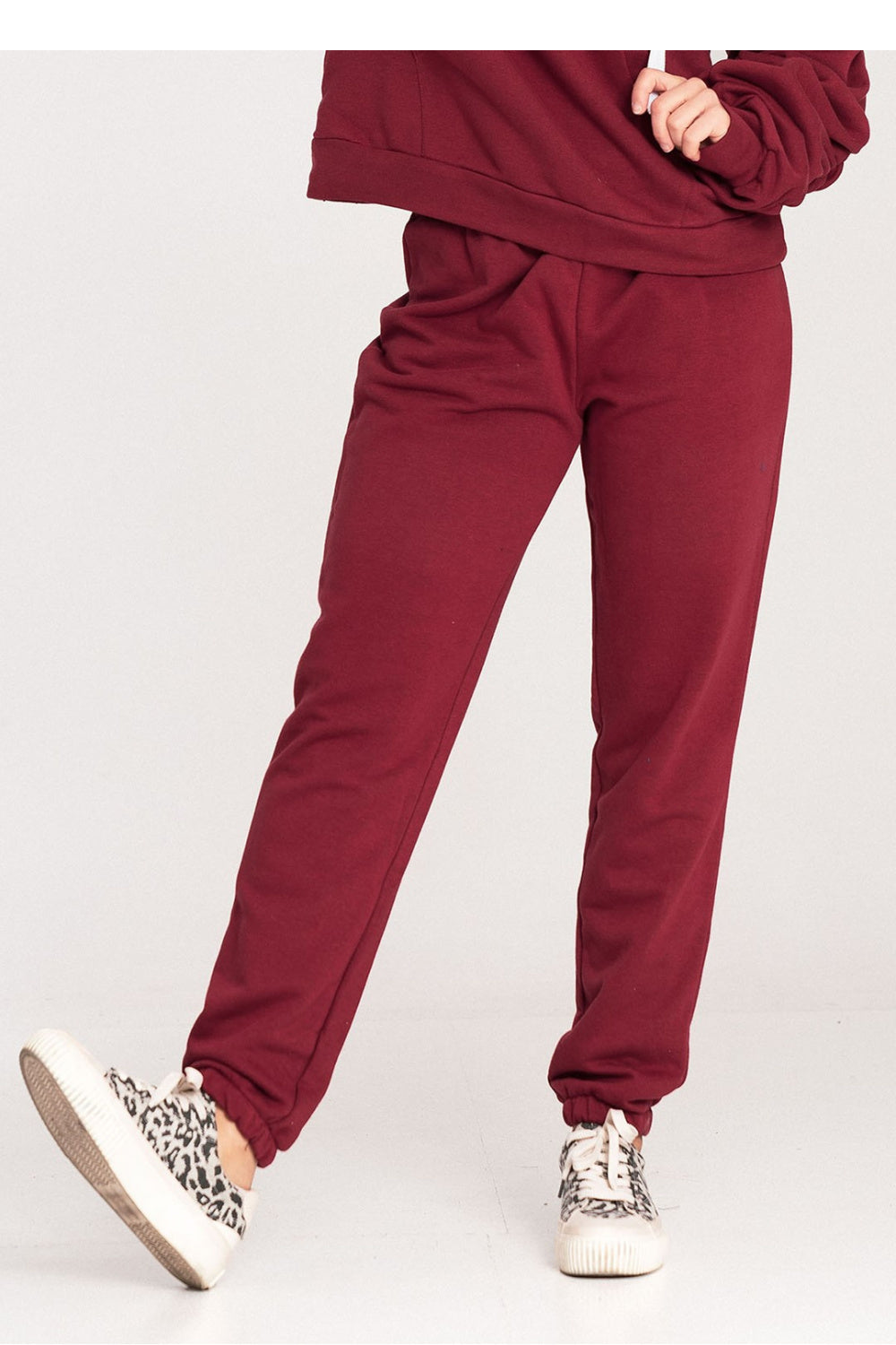 Figl Burgundy Cotton Joggers