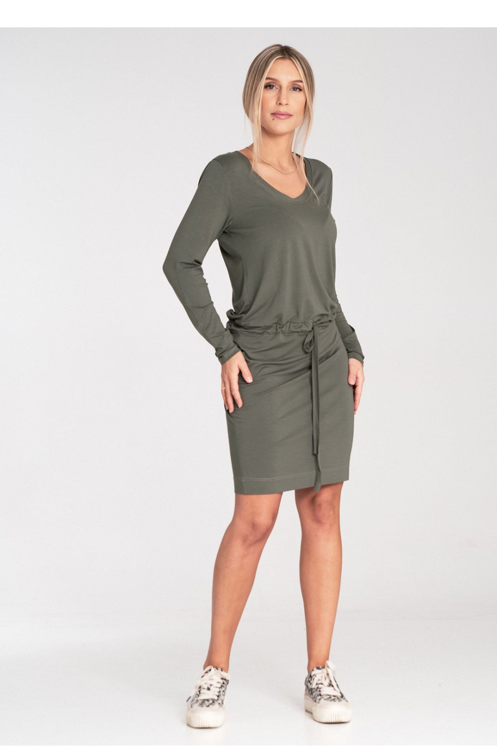 Figl Olive Long Sleeve Dress - view 4