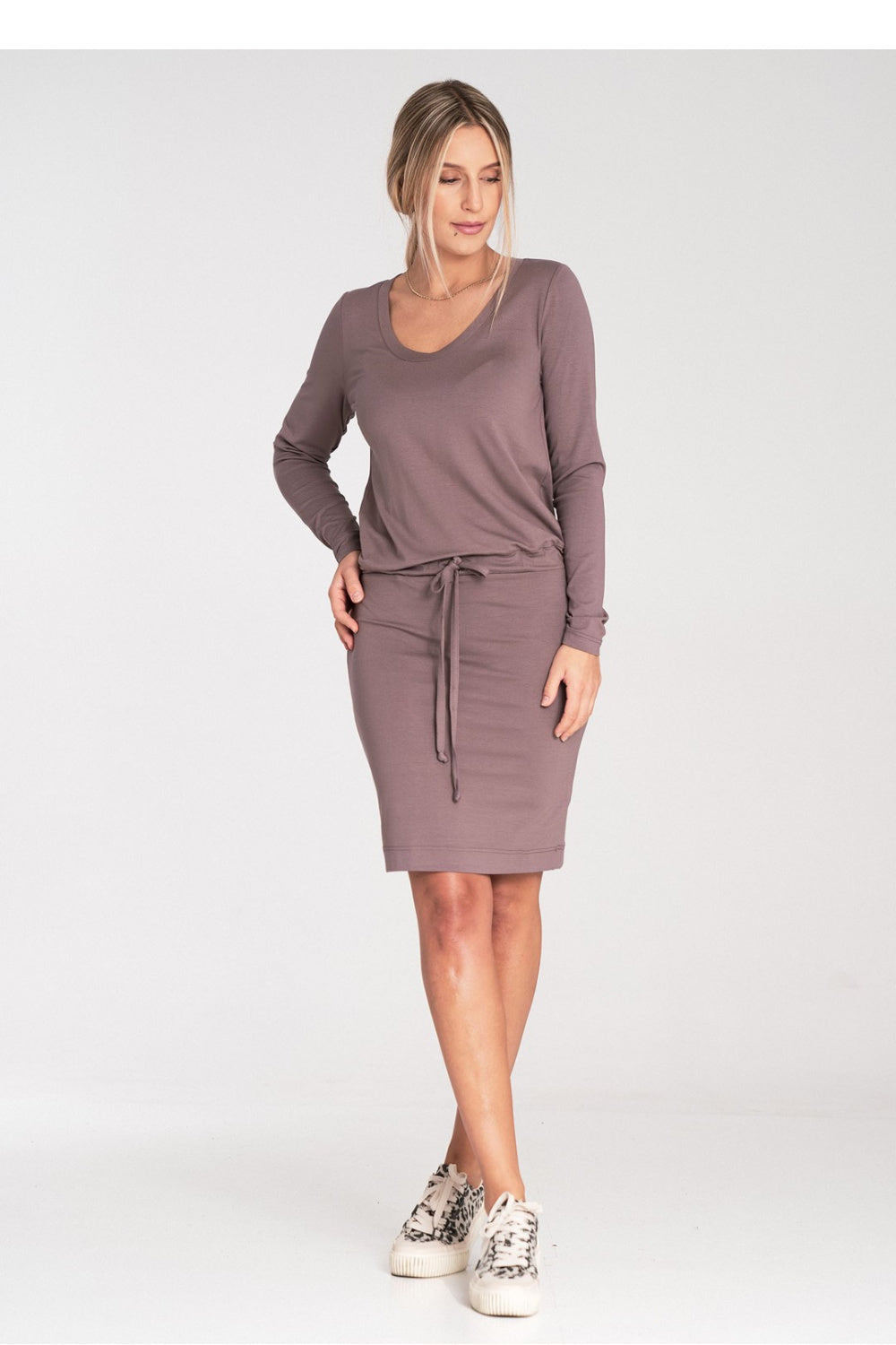Figl Brown Long Sleeve Dress - view 4