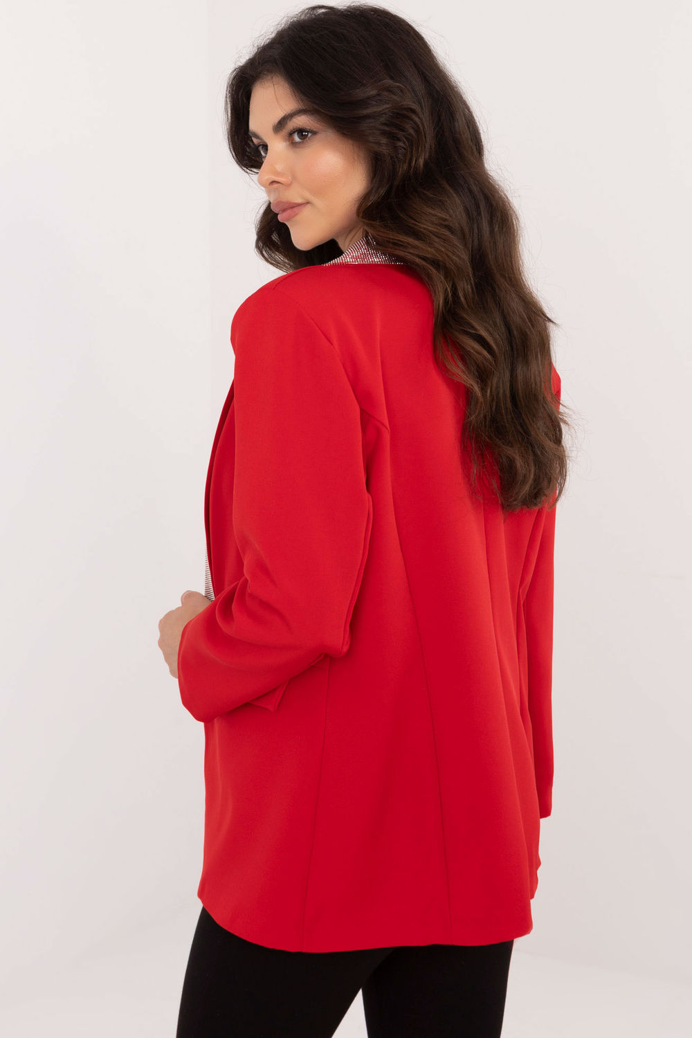 Italy Moda Red Long Sleeve Jacket - view 3