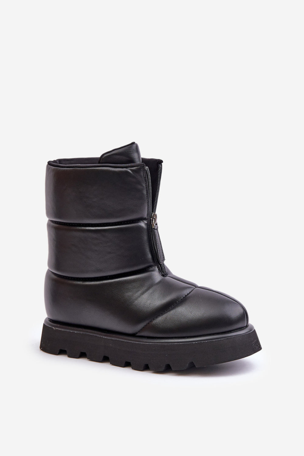 Step In Style Resisia Black Faux Leather Platform Snow Boots - view 2