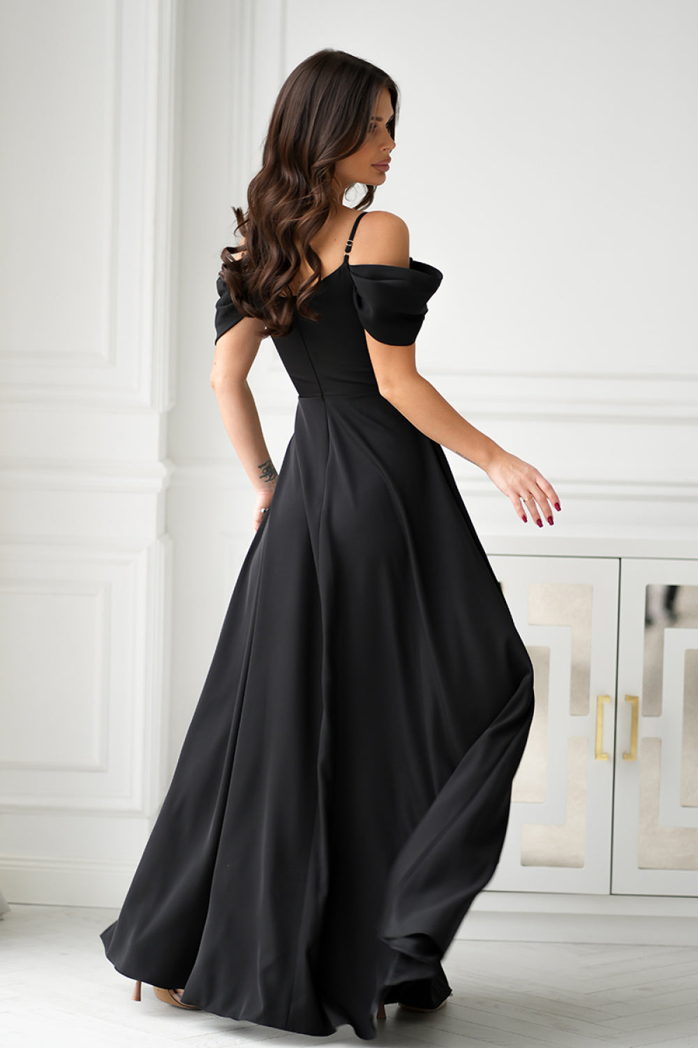 Bicotone Black Polyester Maxi Dress - view 2