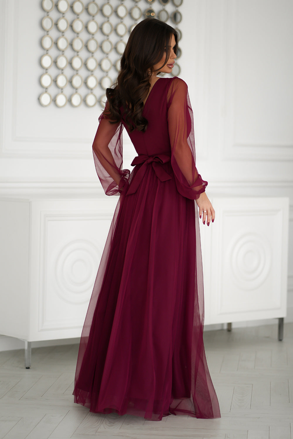 Bicotone Burgundy Cut Out Maxi Dress - view 3