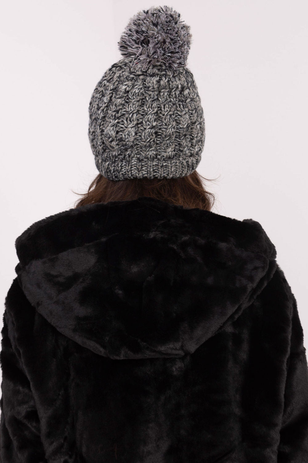 AT Grey Acrylic Beanie Hat - view 3