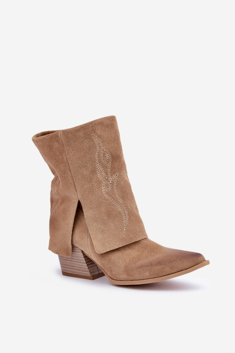 Step In Style Zazoo Beige Suede Stiletto Heeled Ankle Boots - view 2
