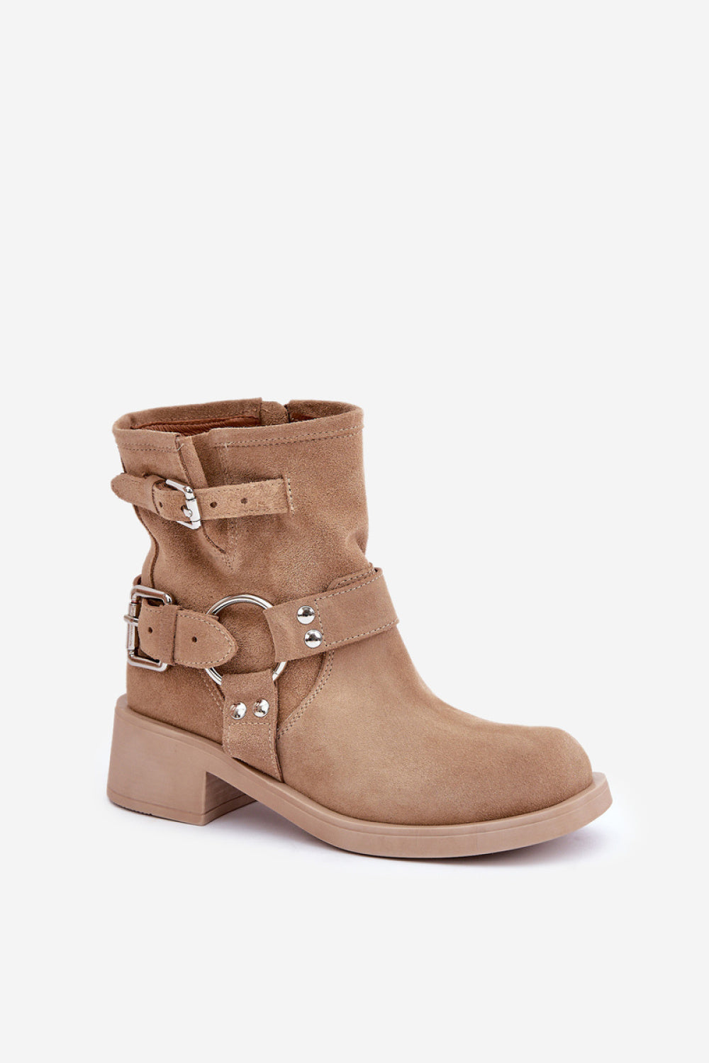 Step In Style Zazoo Beige Suede Striped Boots - view 2