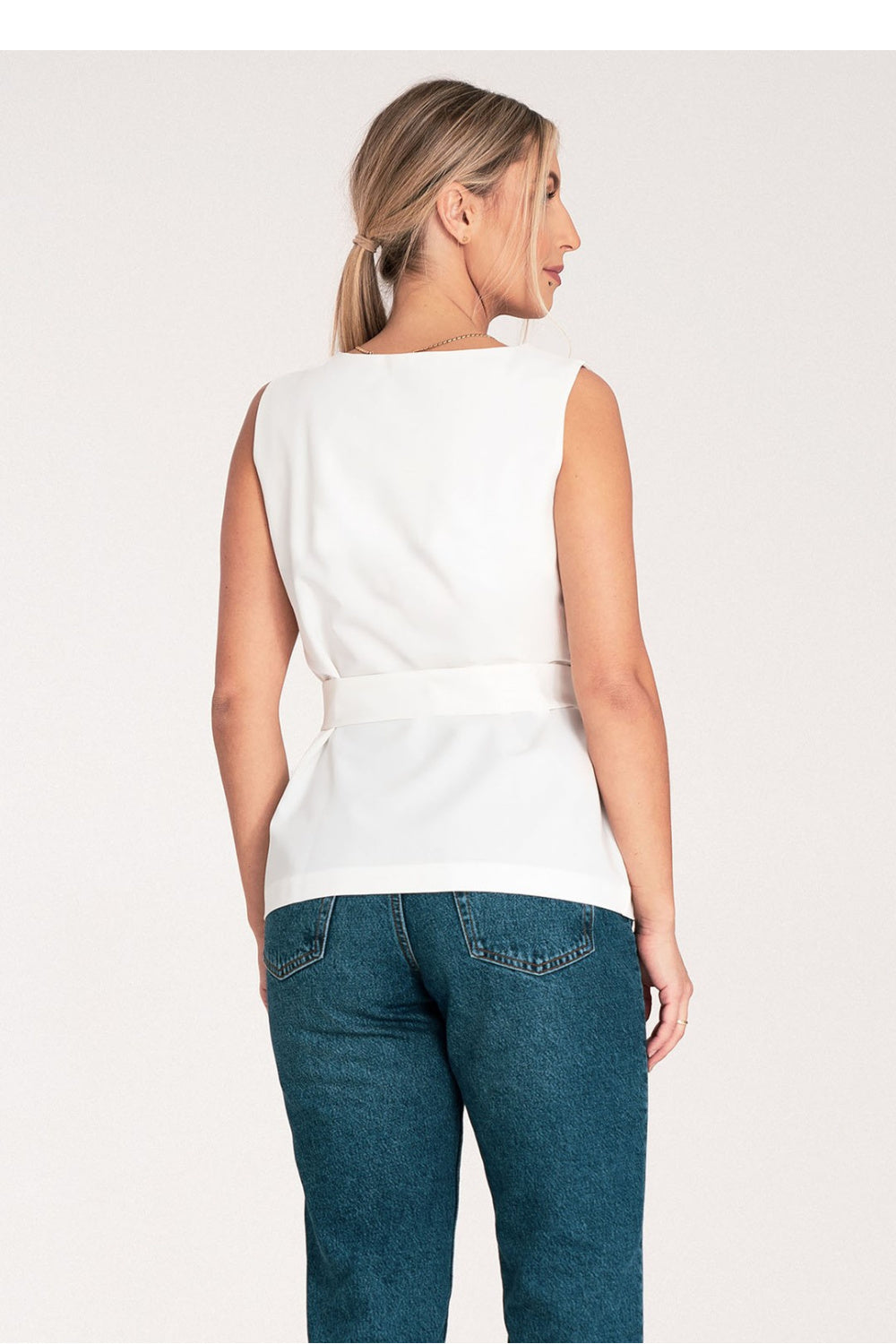 Figl Ecru Boat Neck Blouse - view 3