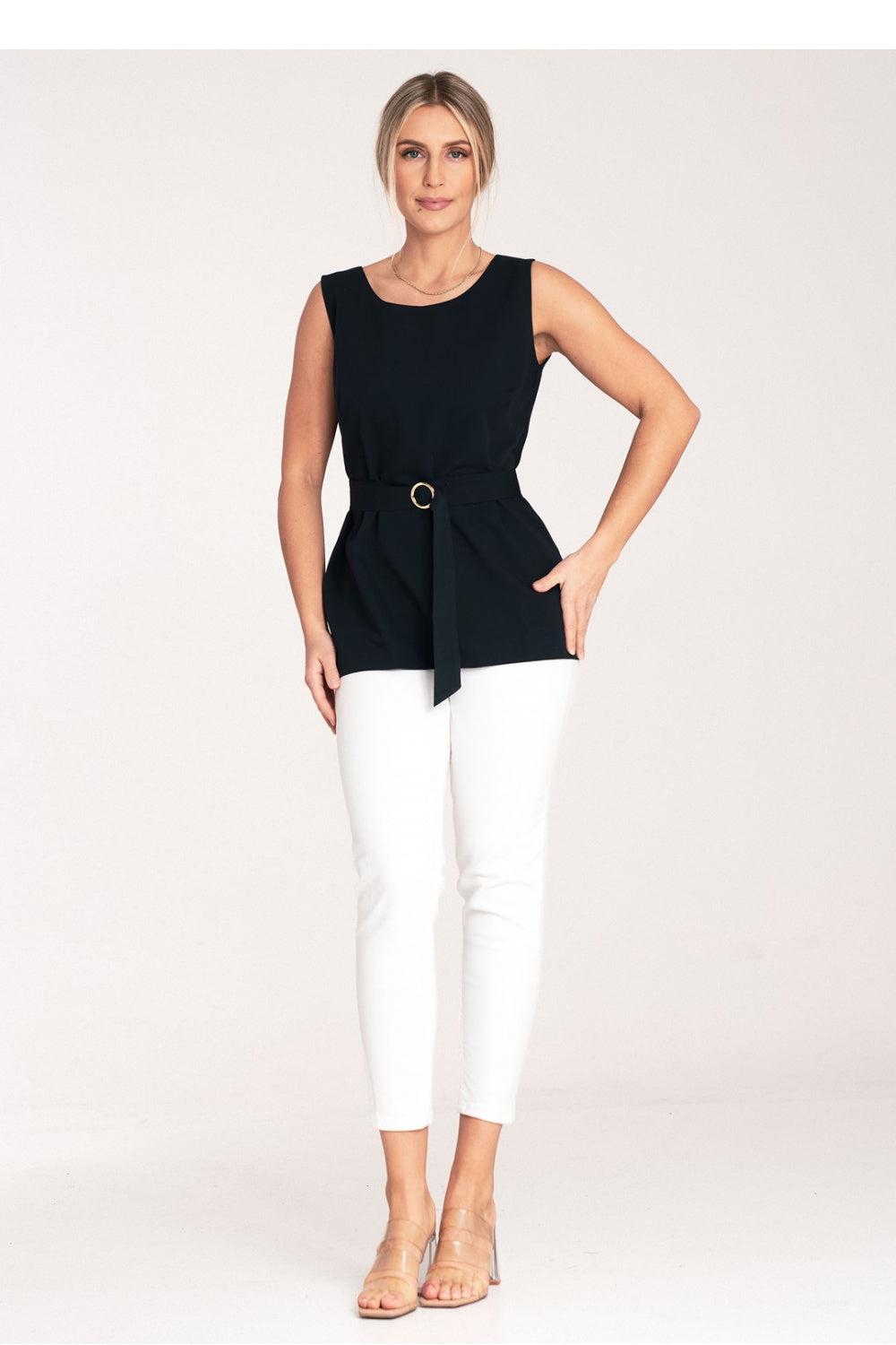 Figl Navy Boat Neck Blouse - view 2