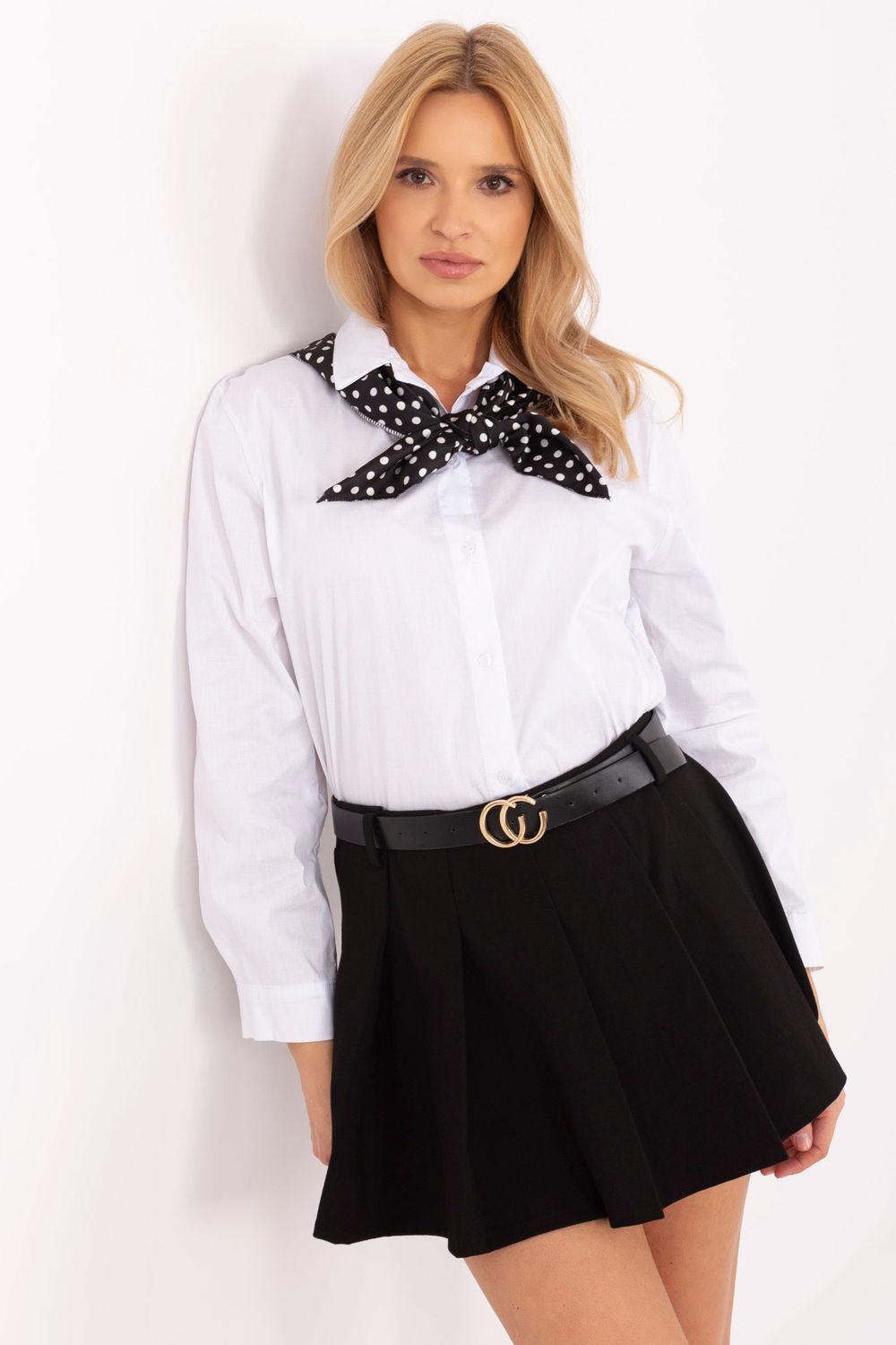 Italy Moda White Cotton Long Sleeve Top