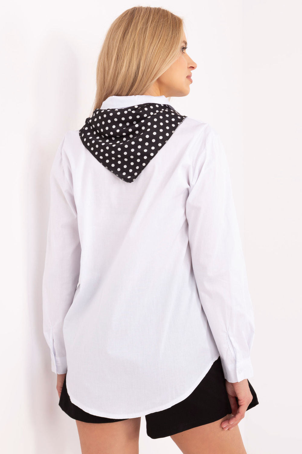 Italy Moda White Cotton Long Sleeve Top - view 3
