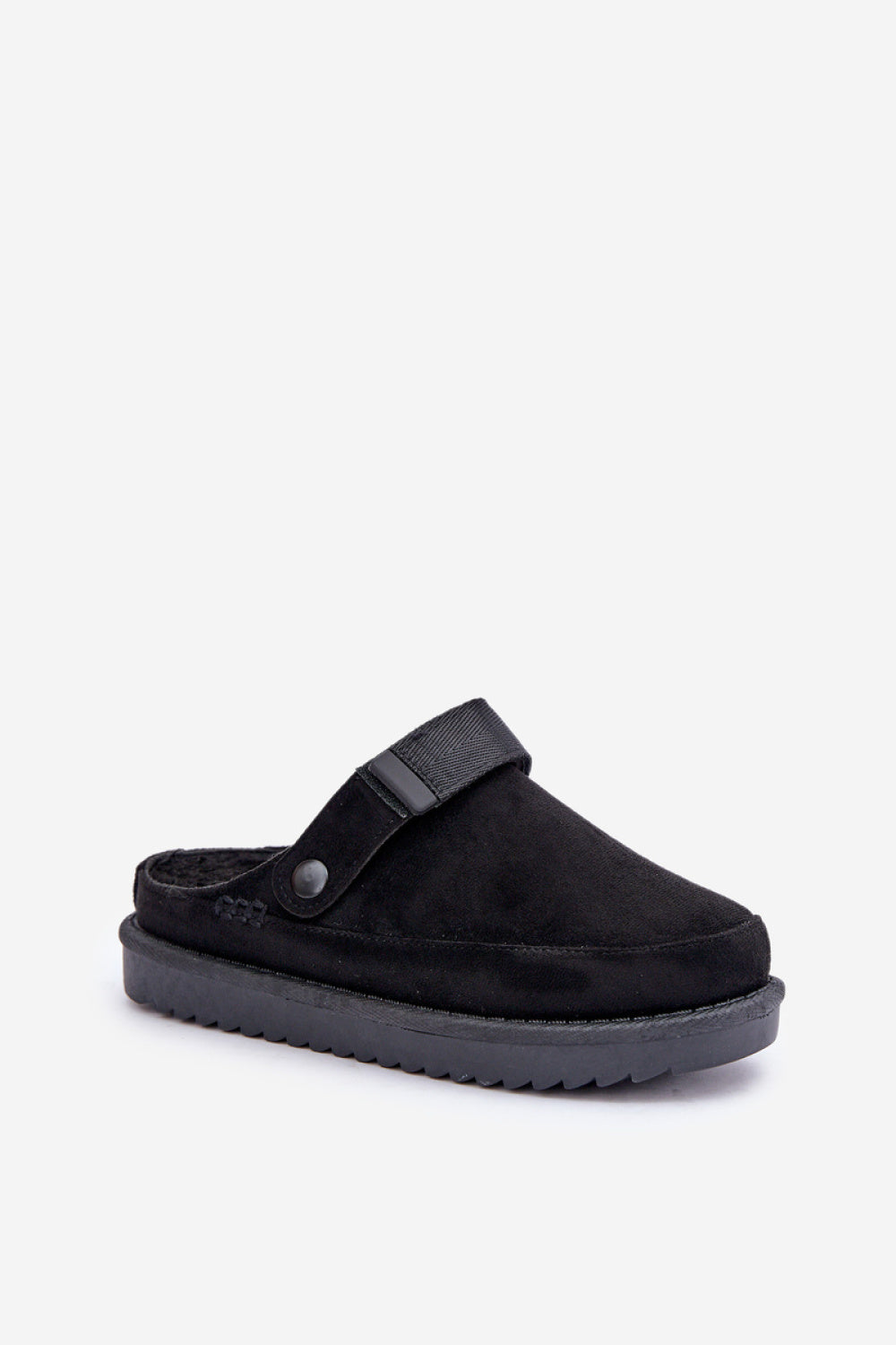 Step In Style Neliel Black Faux Suede Platform Slippers - view 2
