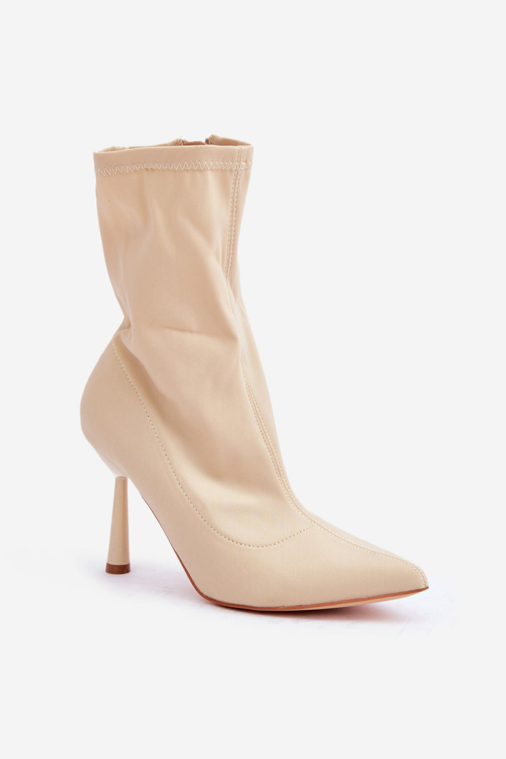 Step In Style Amune Light Beige Stiletto Heeled Ankle Boots - view 2