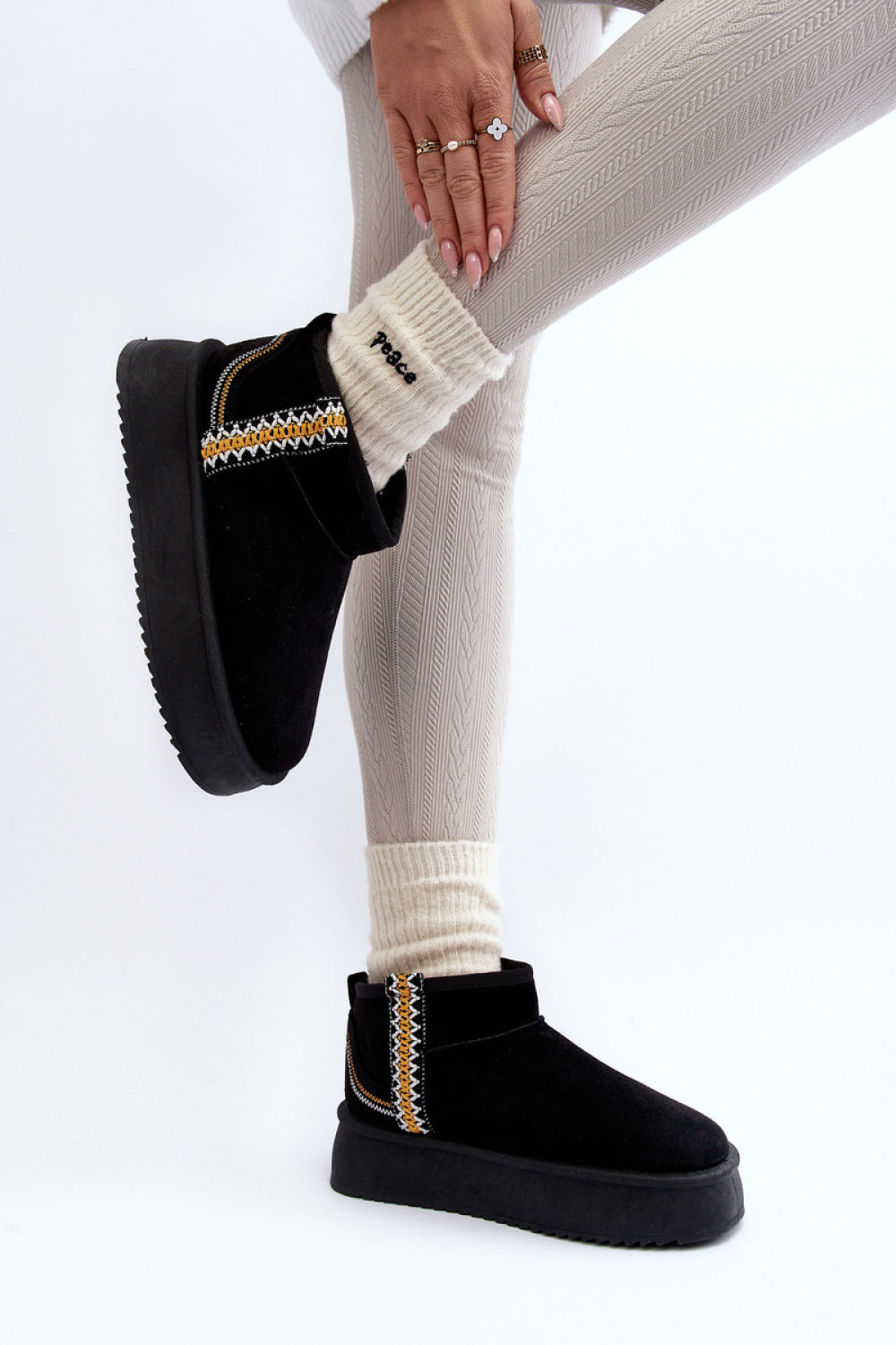 Step In Style Udra Black Faux Suede Platform Snow Boots - view 3