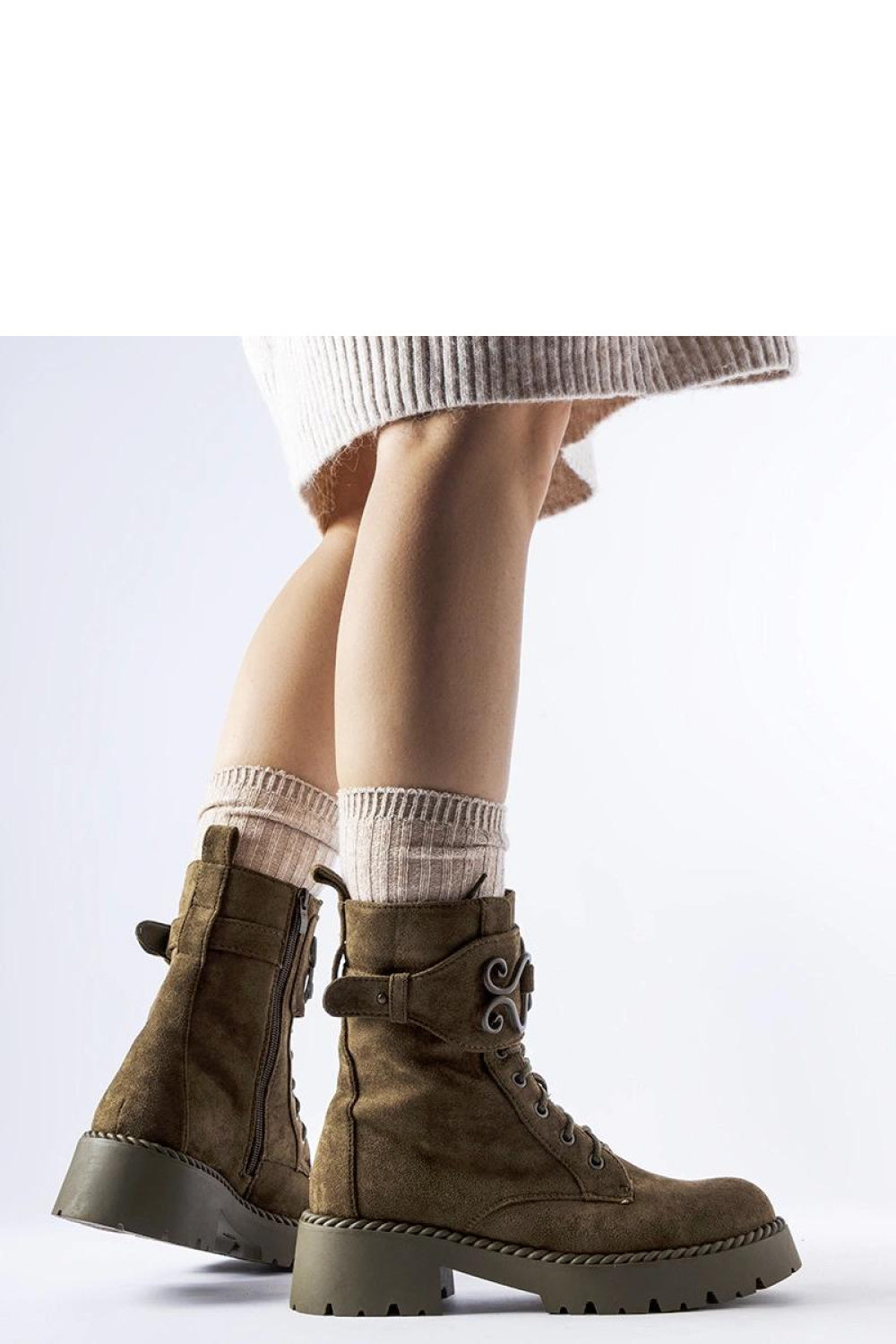 Solea Green Faux Suede Platform Boots - view 2