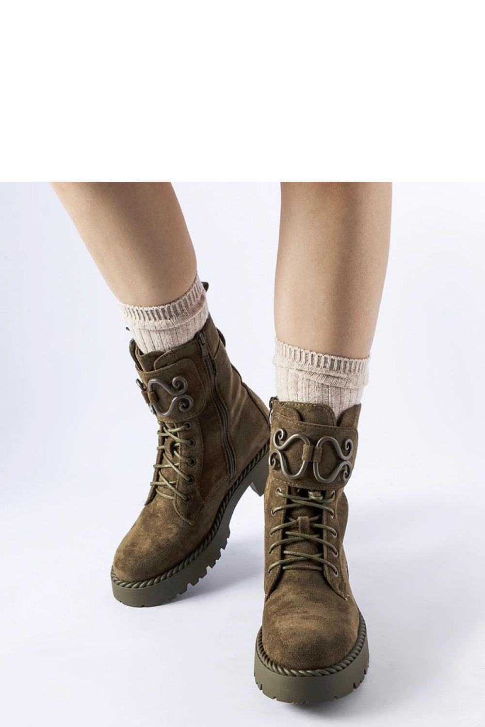 Solea Green Faux Suede Platform Boots - view 3