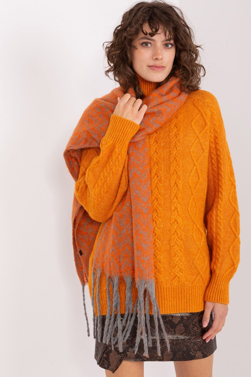 AT Light Orange Shawl