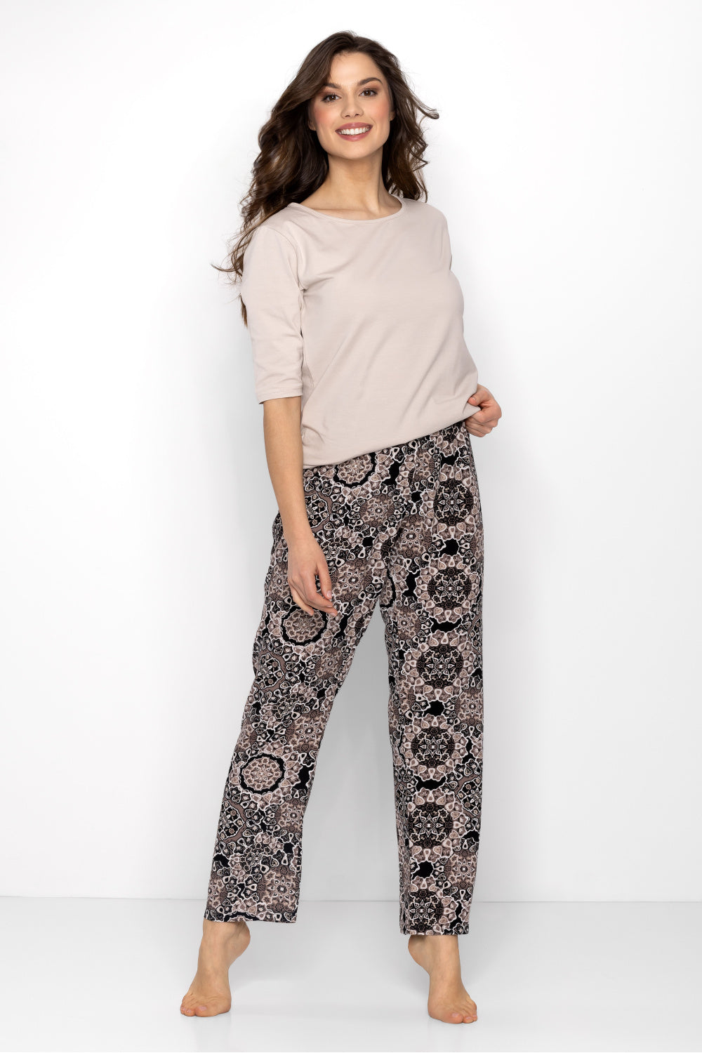 Momenti Per Me La Boheme Beige Cotton Pyjamas